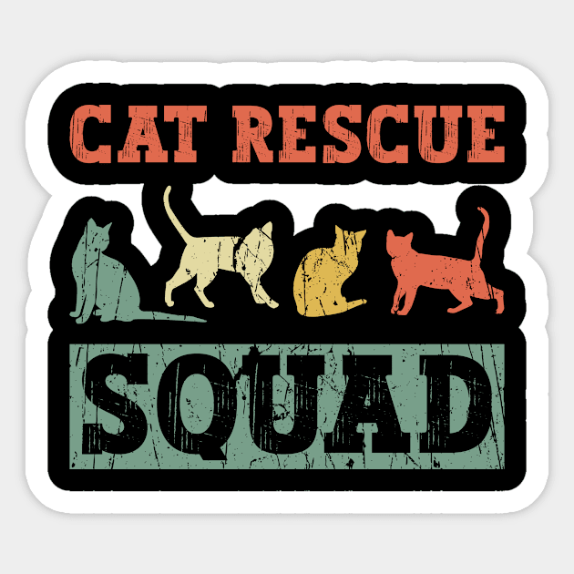 Cat Rescue Squad - Animal Rights Activist Animal Shelter Sticker by Anassein.os